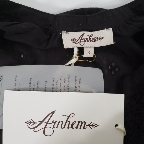 Arnhem Boho Western Prairie Blouse Midnight Black - Picture 12 of 17